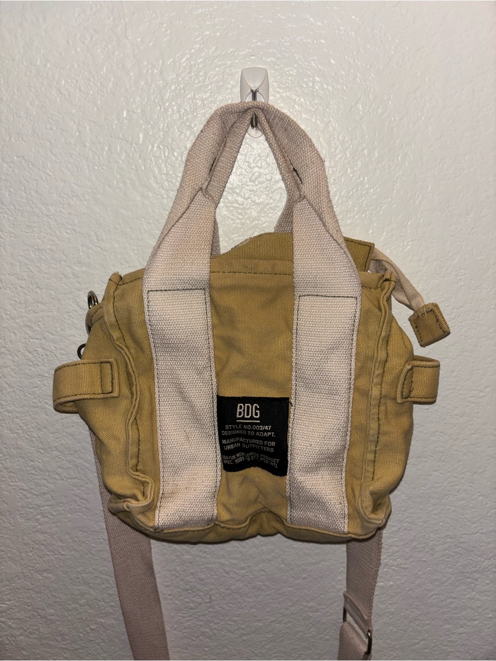 BDG Canvas Mini Tote Shoulder Crossbody in Mustard